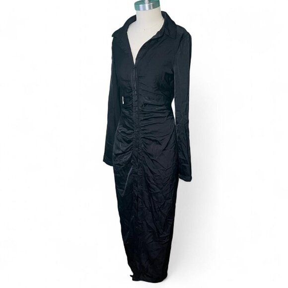 PLT Black ruched maxi dress - Picture 1 of 5